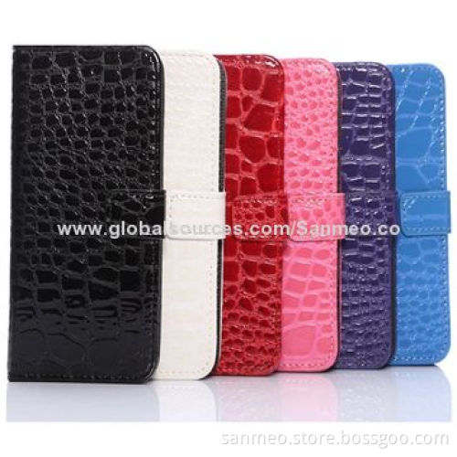 Leather Mobile Phone Case for iPhone 6, Perfectly Fits the Shape, Alligator Pattern, Holder, WalletNew